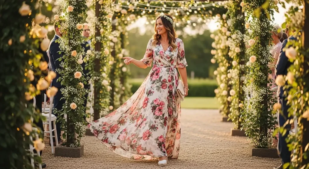 Flowy Floral Maxi Dress Summer Wedding outfit