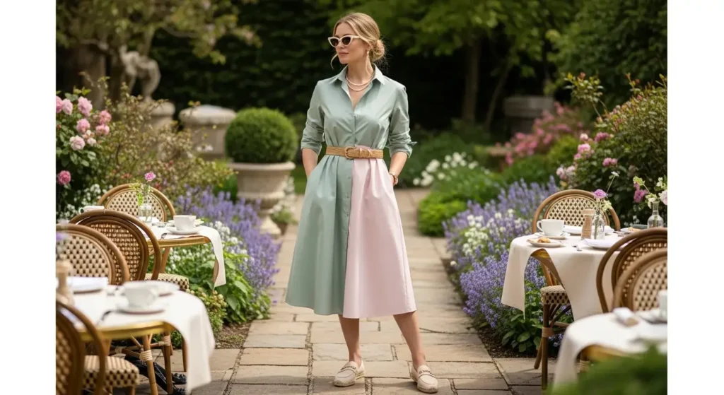 Midi Shirt Dress + Belted Waist Classy Summer Outfits
