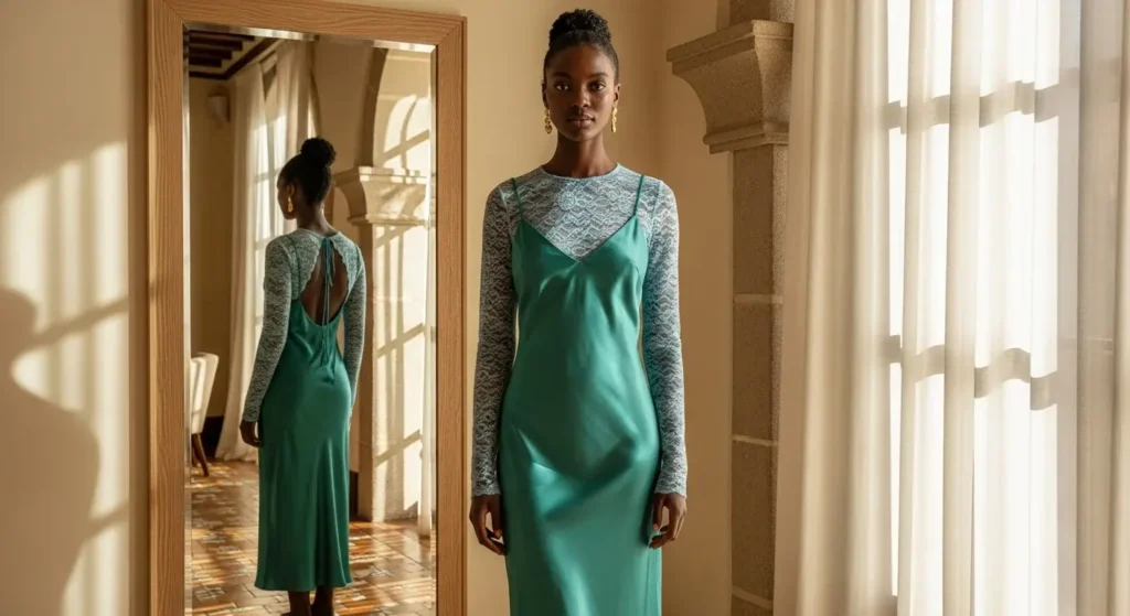 Layered Slip Dress + Lace Shirt Gorgeous Summer Outfits to Wear in the Catalan Capital