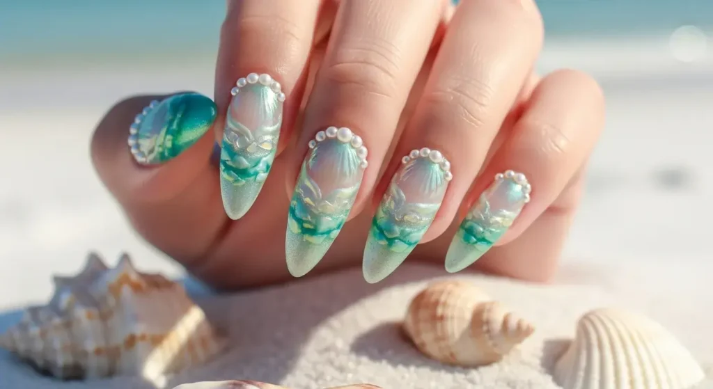 Mermaidcore Sparkle Long Summer Nail