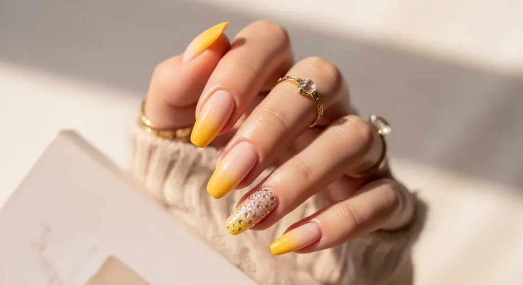 Yellow Ombré Fade Bright Yellow Nails Made for Summer 2025