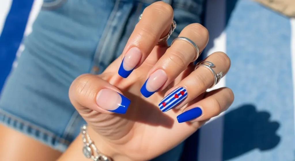 Cobalt Blue – Patriotic With a Pop Best July Nail Colors for 2025