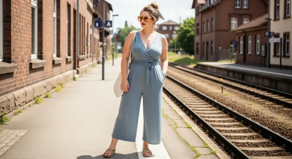 Lightweight Jumpsuit + Oversized Tinted Sunglasses European Chic Summer Outfits Ideas