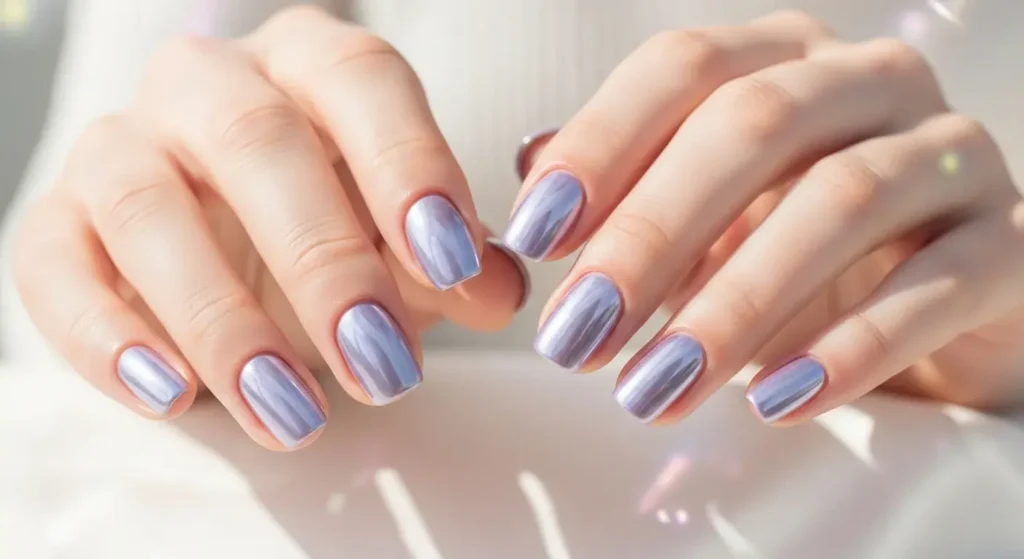 Lavender Chrome Glaze Purple Summer Nails You’ll Love