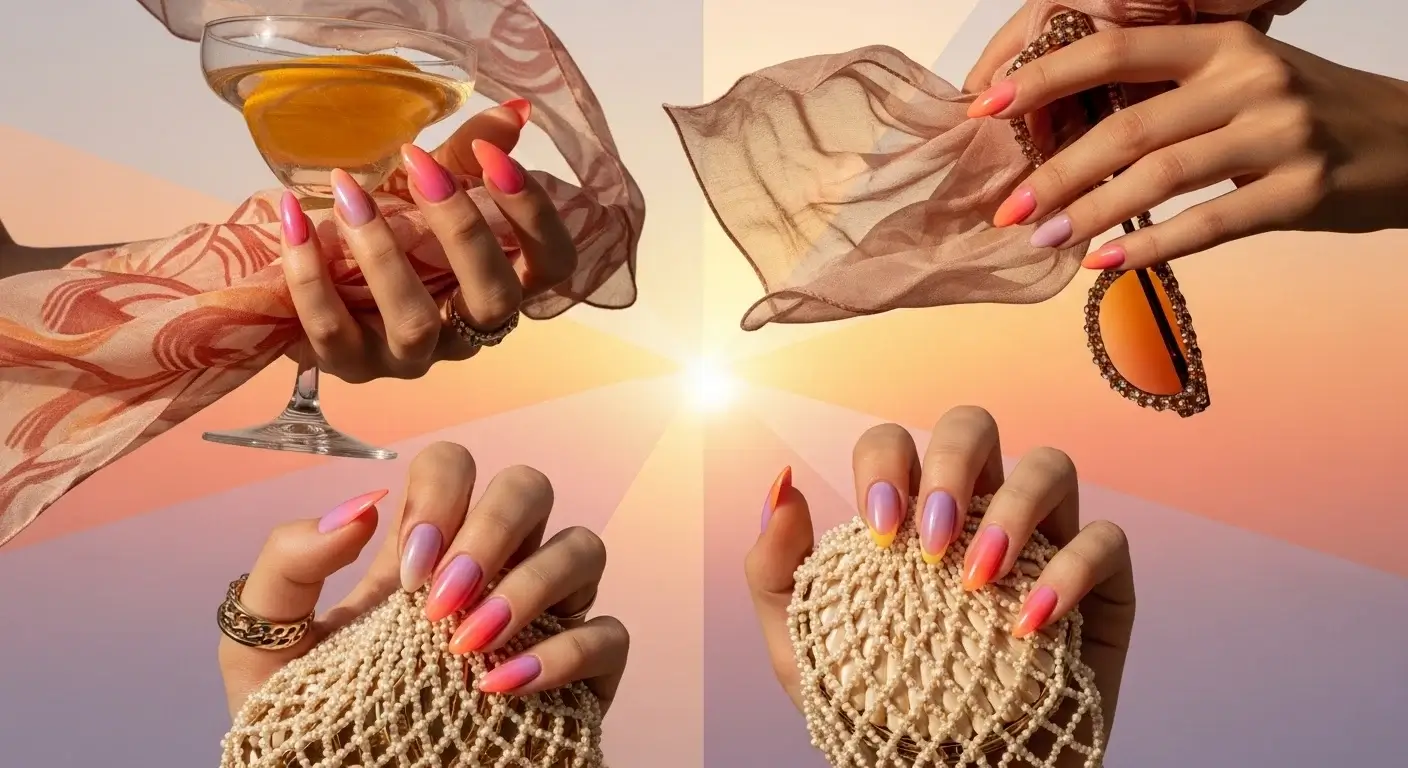 Sunset Gradient Nails to Glow