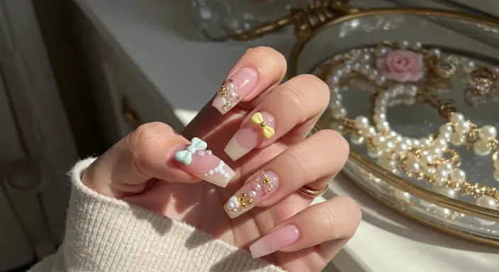 3D Charm Nails Birthday Nails 