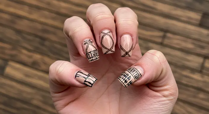 Vintage Western Poster Nails Western Nail Ideas