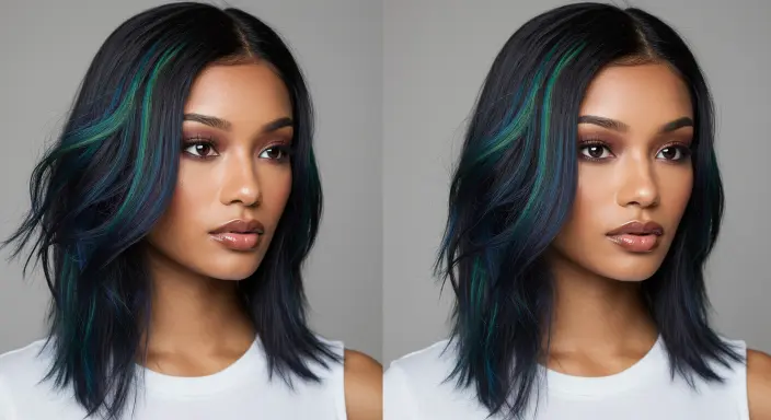 Oil Slick Hair (Iridescent Multi-Tone)Halloween Hair Color Ideas