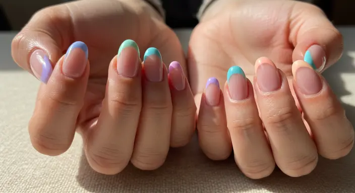 Pastel French Tips Easter Nail Designs