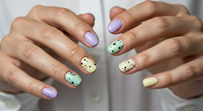 Speckled Egg Nails Easter Nail Designs