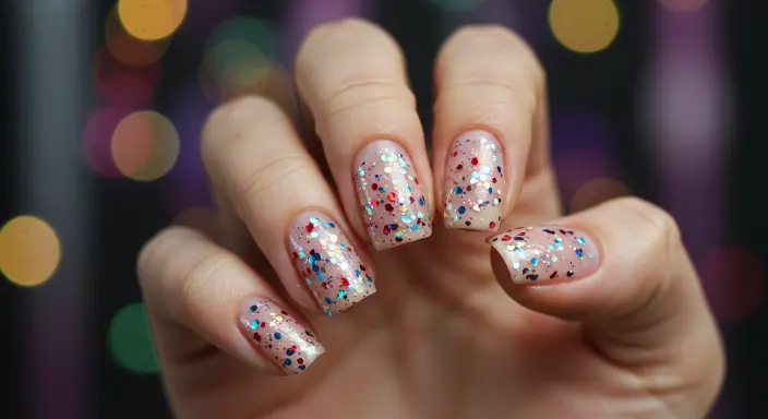 Confetti-Inspired Nails Birthday Nails 