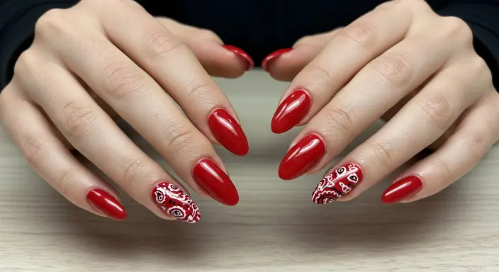 Bandana Print Nails Western Nail Ideas