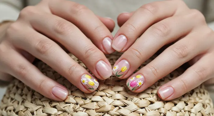 Dainty Floral Blooms Easter Nail Designs