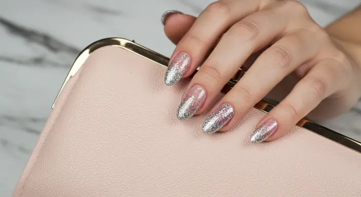 Glitter Gradient Nails Birthday Nails 