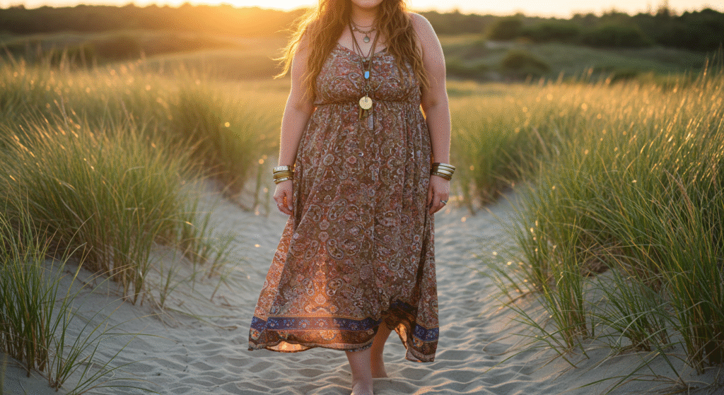 Retro Aesthetic: Polka Dots + Cat-Eye Glasses Plus Size Aesthetic Outfit Ideas