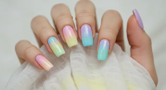 Ombre Pastel Fade Easter Nail Designs