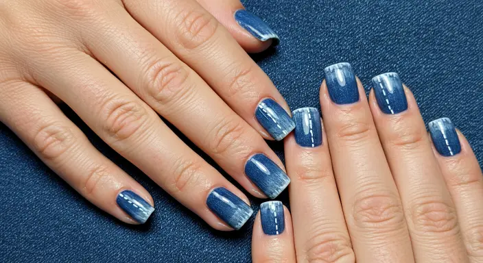 Denim-Inspired Nail Art Western Nail Ideas