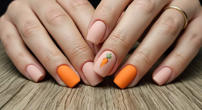 Carrot Orange Pop Easter Nail Designs