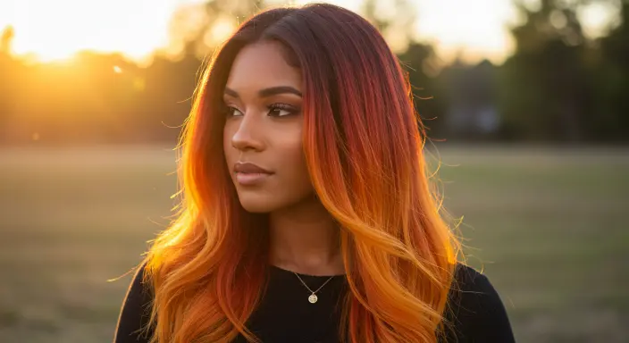 Fiery Ombre (Red to Yellow Gradient) Halloween Hair Color Ideas
