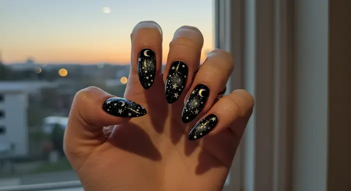 Starry Night Birthday Nails Birthday Nails 
