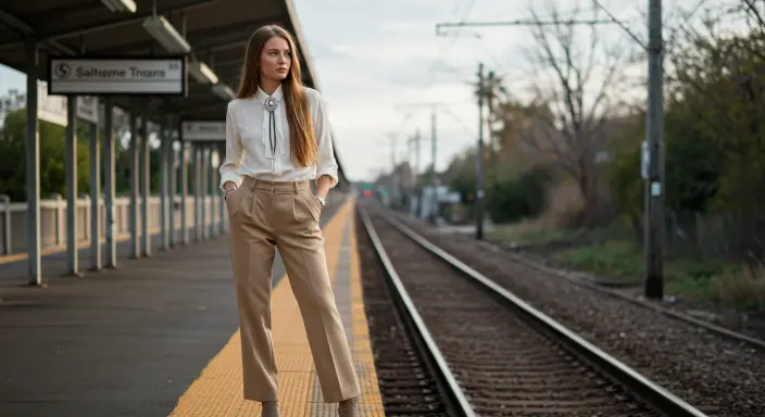 Bolo Tie + Tailored Trousers Outfit Ideas for Cowboy Chic