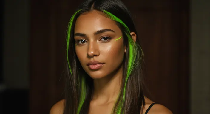 Neon Highlights Halloween Hair Color Ideas
