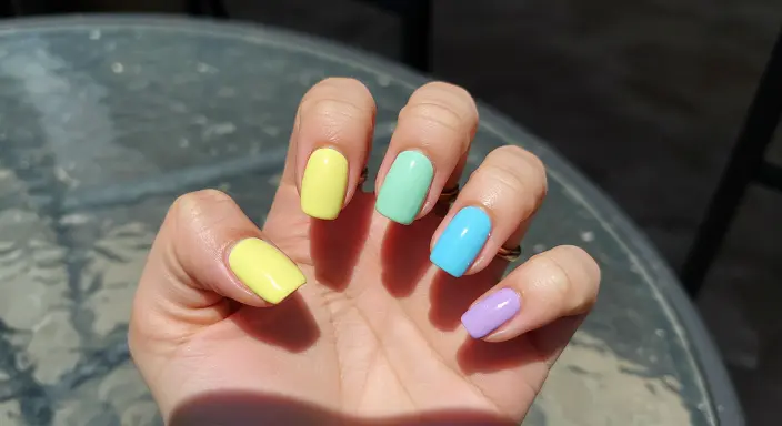 Glossy Candy-Coated Pastels Easter Nail Designs