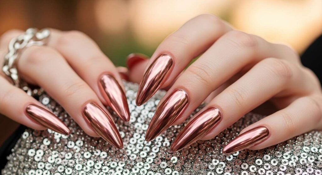Chrome Shine Nails August Nails Design