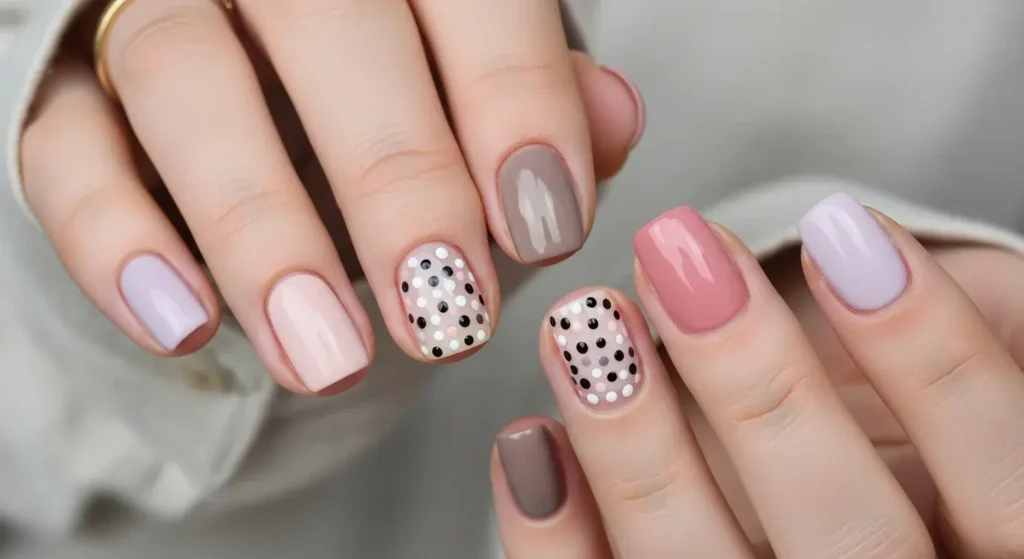 Polka Dot Accent Nail Dot Nail Designs
