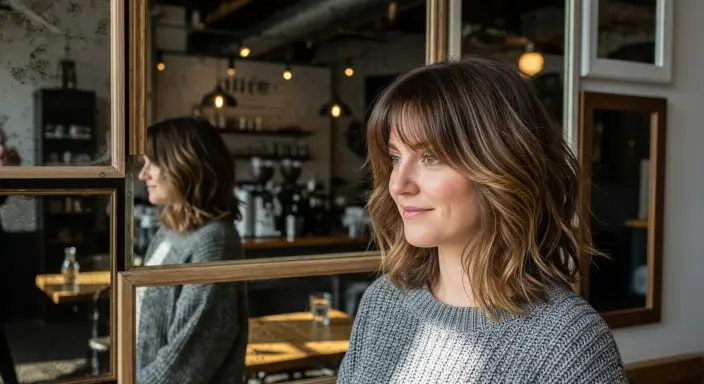 Textured Shaggy Shoulder-Length Cut  