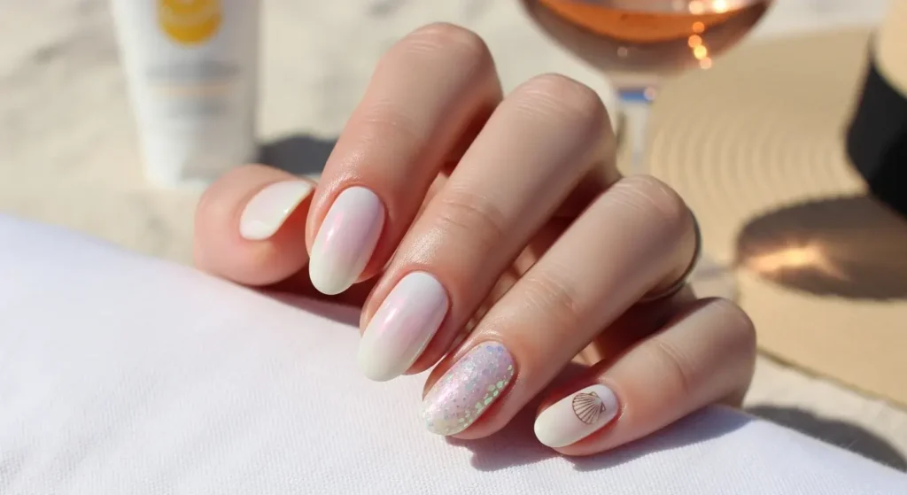 Seashell Glaze Vacation-Ready Nails for Summer