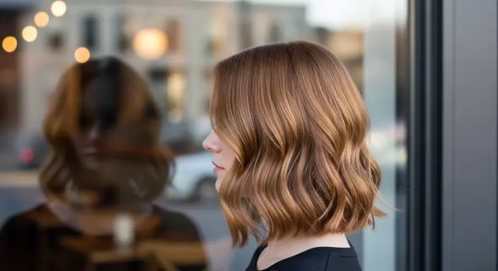 Wavy Shoulder-Length Cut with Blunt Ends 