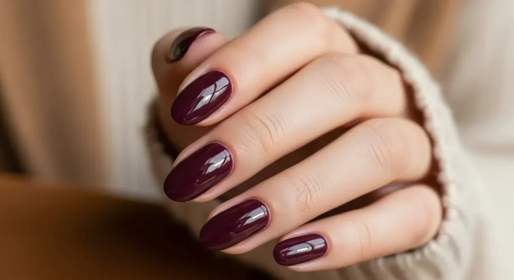 Classic Glossy Burgundy Chic Burgundy Nails