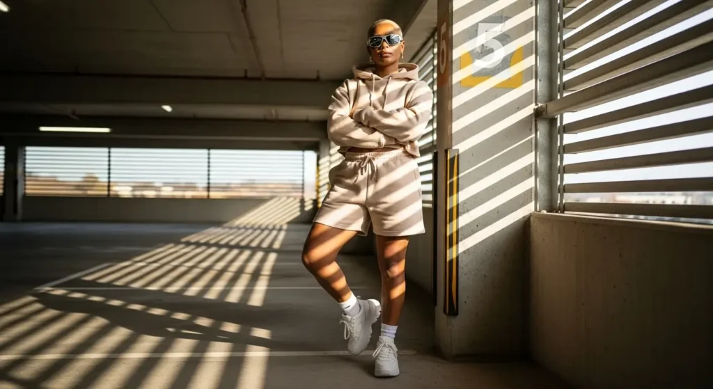 Sweat Shorts + Boxy Crop Hoodie Trendy Summer Shorts