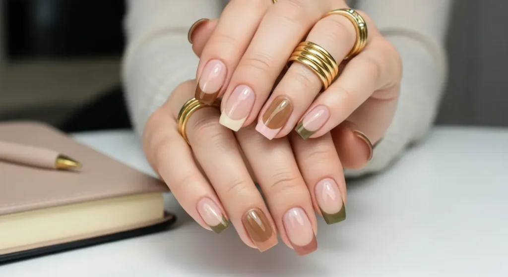 Neutral Mix-and-Match Tips Back to School Nails