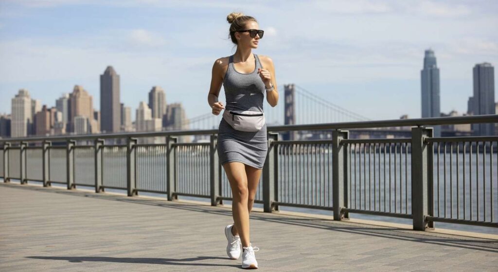 Athletic Tank Dress + White Sneakers New York Summer Outfit Ideas