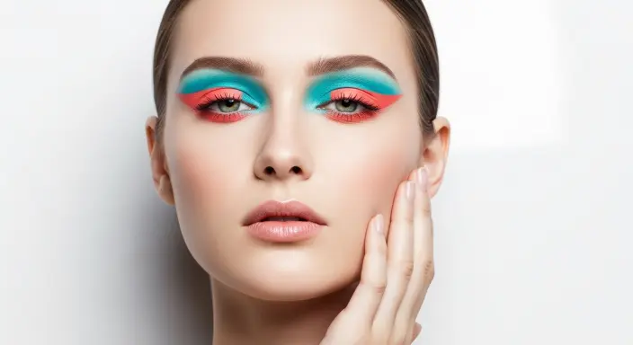 Graphic Color Blocking Summer Makeup Looks