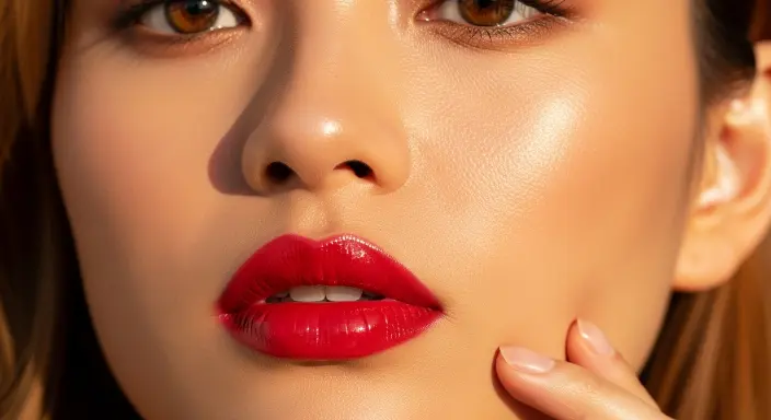 Glossy, Colored Lips Summer Makeup Looks