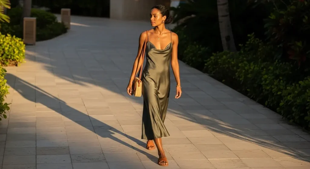 Silky Slip Dress (in a muted tone) Boring But Brilliant Summer