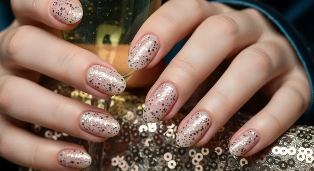 Glitter Polka Dot Nail Designs
