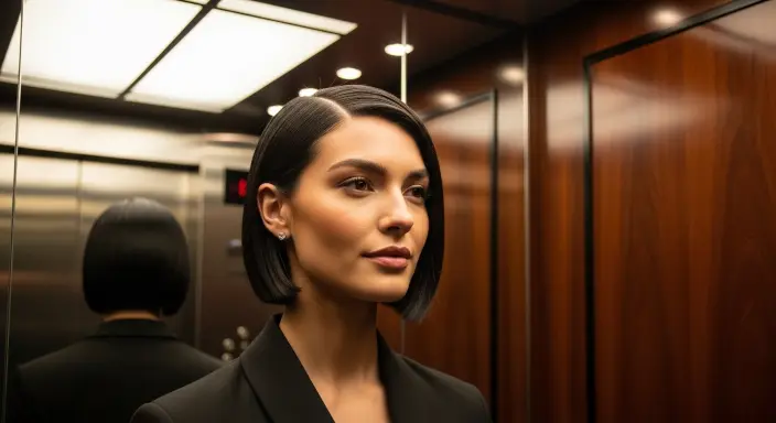 Short Bob with Middle Part Short Silk Press Hairstyles