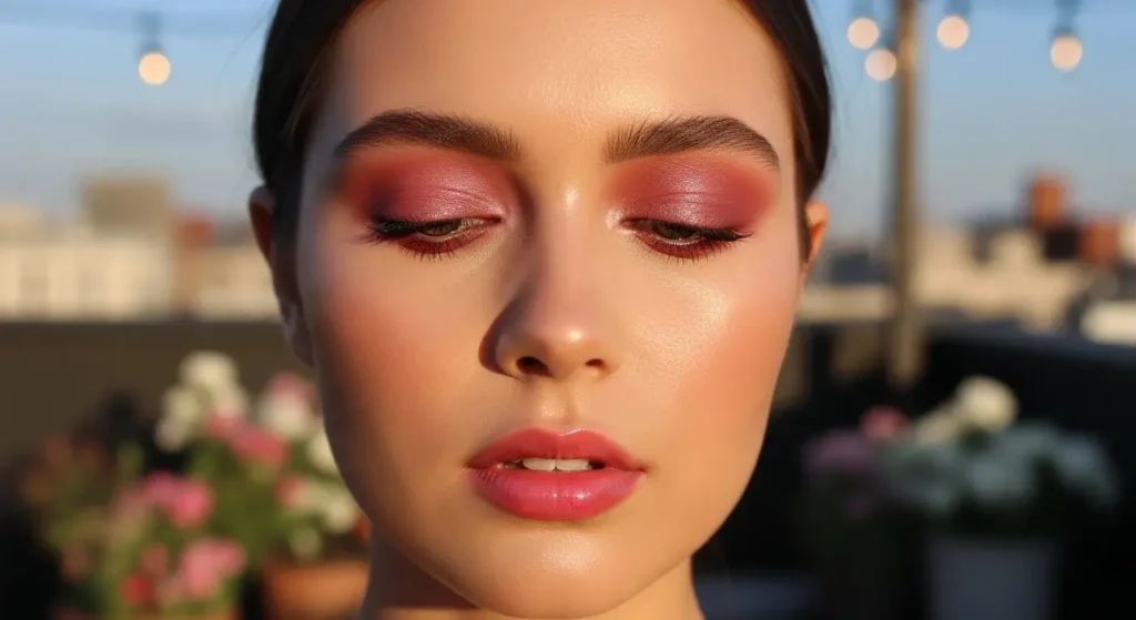 Rosewater Wash Eyes + Glossy Lips Soft Summer Makeup