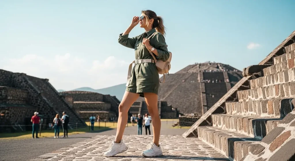 Utility Romper + Chunky Sneakers Wear in Mexico