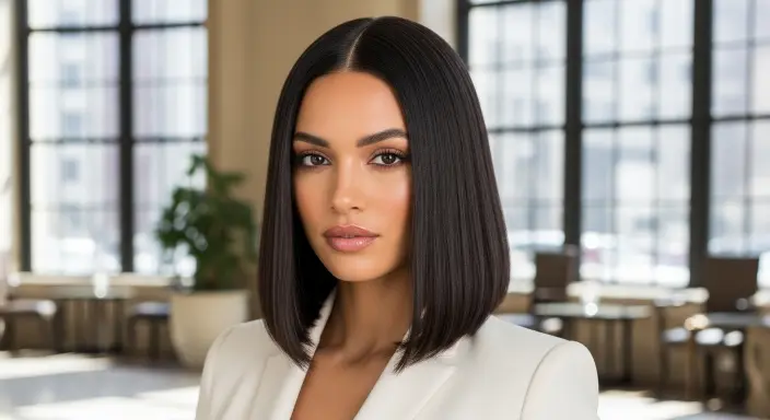 Blunt Bob Silk Press Short Silk Press Hairstyles