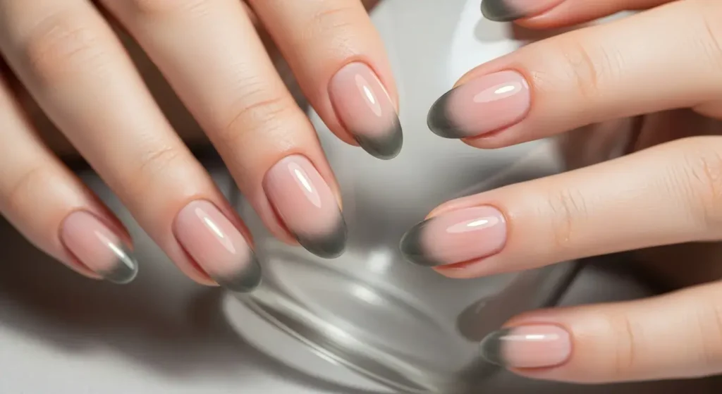 Greige Aura Nails Grey Nail Designs