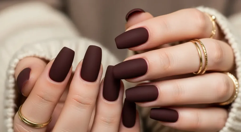 Matte Cabernet Nails Chic Burgundy Nails