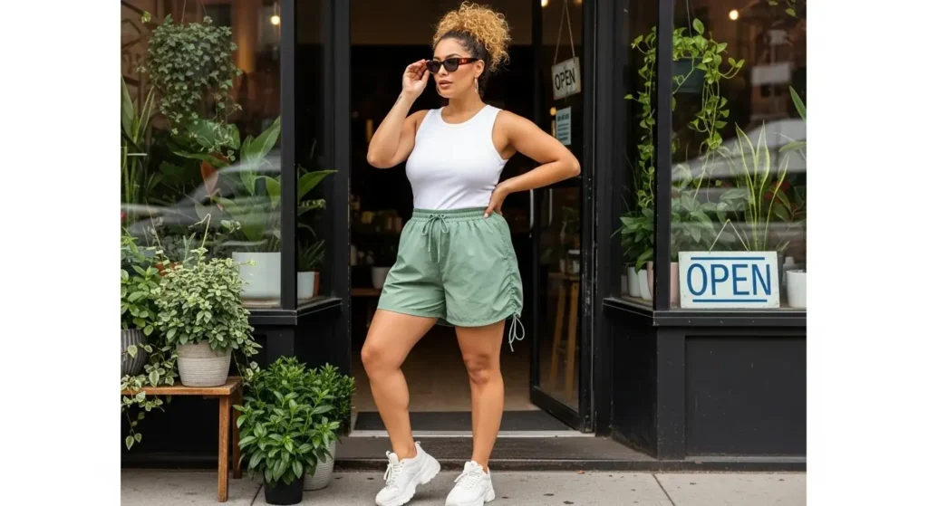 Parachute Shorts + Tank + Crossbody Trendy Summer Shorts