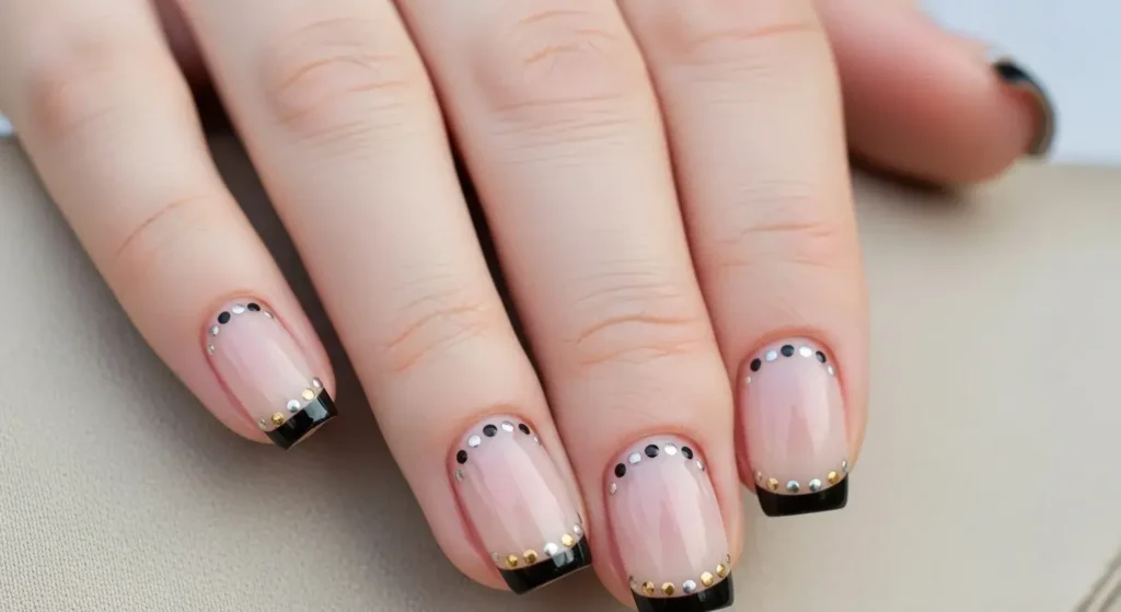 Micro Dot French Tips Nail Designs