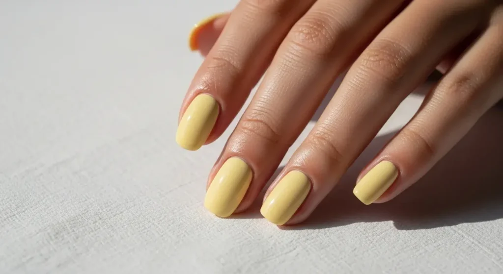 Butter Yellow Cream July Nail Color Ideas