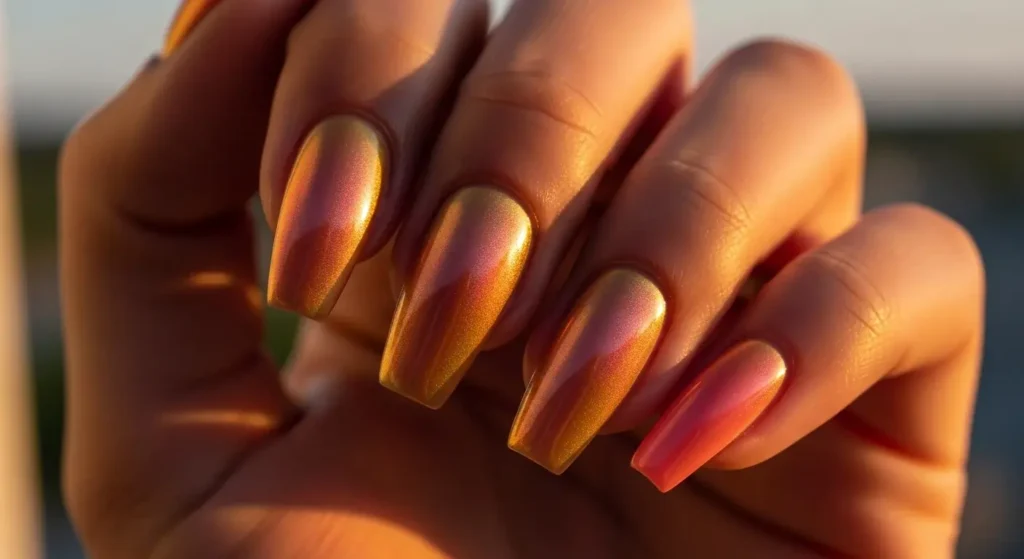 Sunset Shift July Nail Color Ideas
